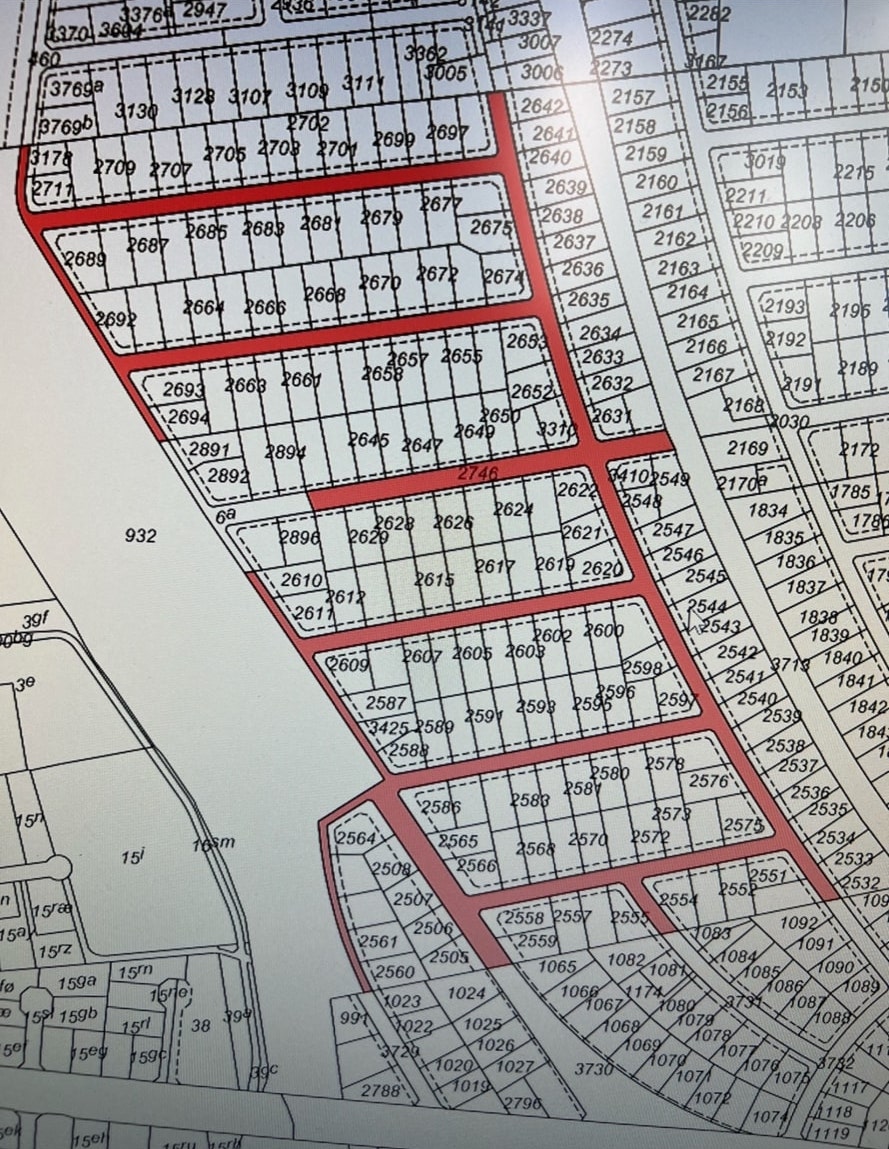 Kort over grundejer- og foreningsmatrikler i Kildeåens Haveby